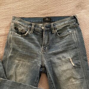 7 For All Mankind Blue Skinny Jeans